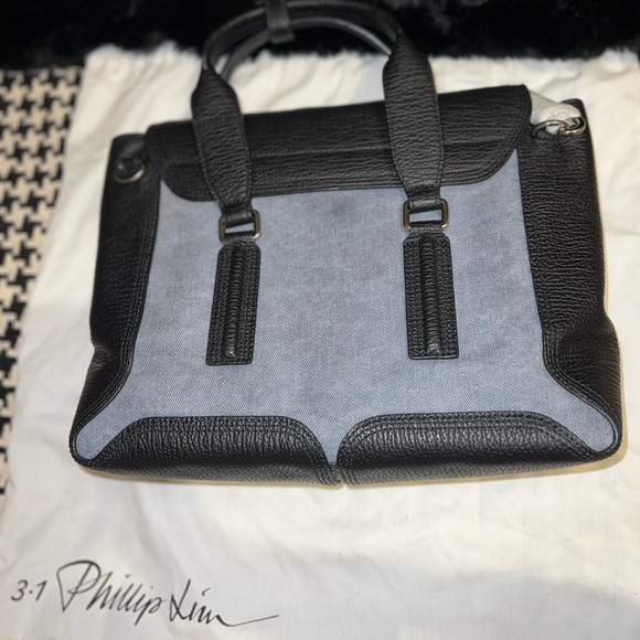3.1 Phillip Lim Pashli medium satchel in denim and black - Picture 2 of 4